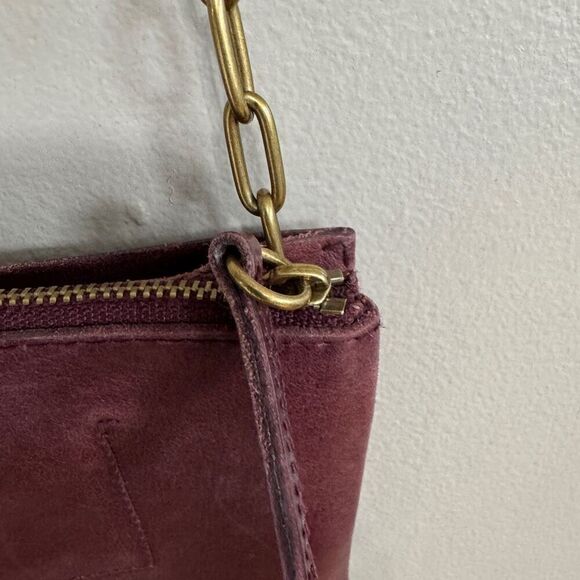 MADEWELL The Transport Accordion Maroon Leather Chain Crossbody - Picture 9 of 9